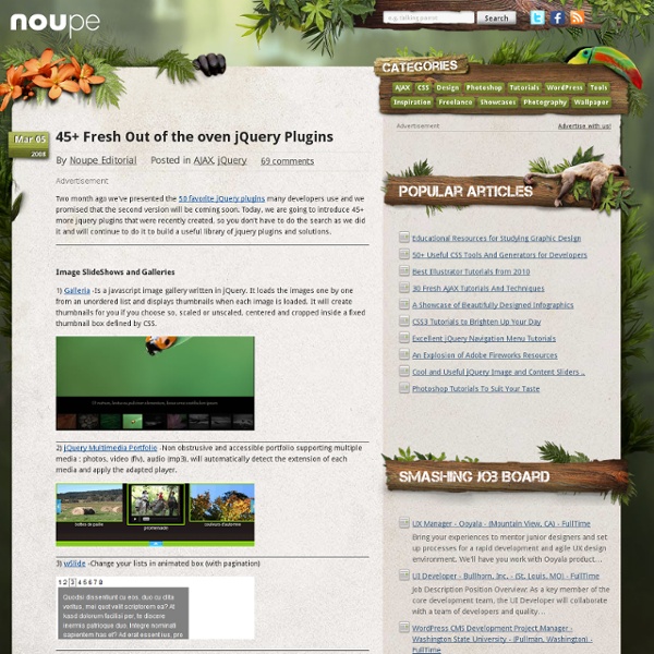 45 Fresh Out of the oven jQuery Plugins - Noupe Design Blog