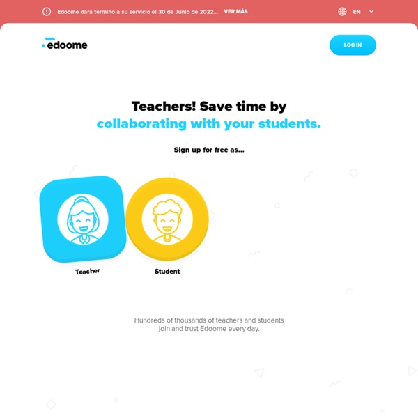 Edoome - The most friendly way for teachers to save time and to connect with their students - Signup