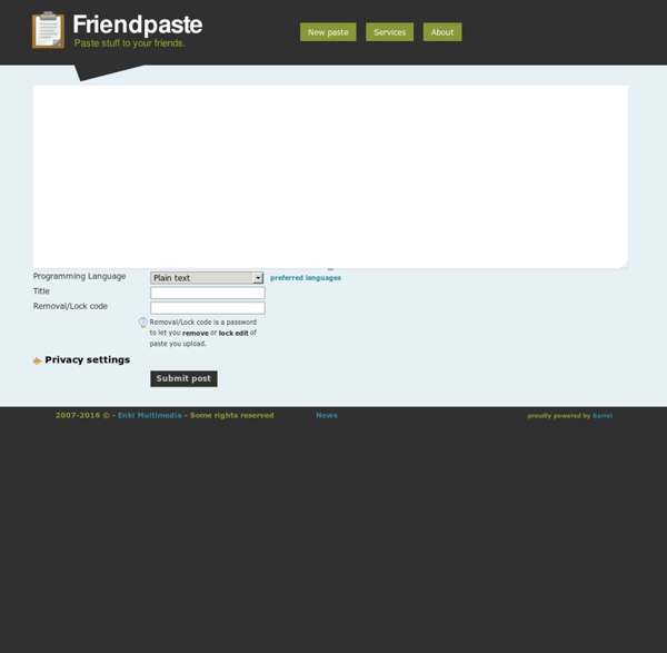 Friendpaste - Welcome