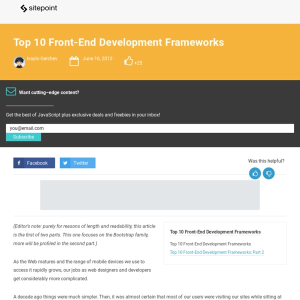 Top 10 Front-End Development Frameworks