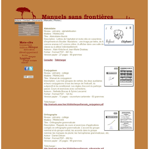 Manuels sans frontières : éditions humanitaires de manuels scolaires