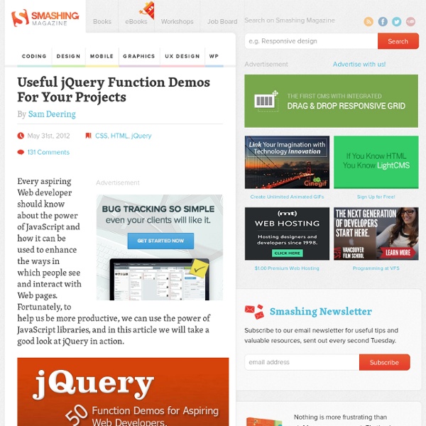 50 jQuery Function Demos for Aspiring Web Developers - Smashing Coding