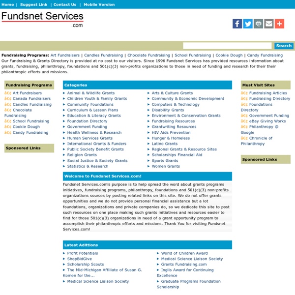 Grants and Fundraising Directory for nonprofit organizations and schools.