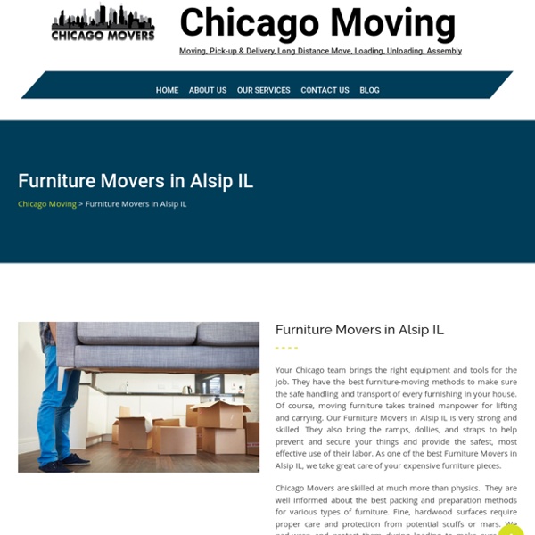 Furniture Movers in Alsip IL - Chicago Moving