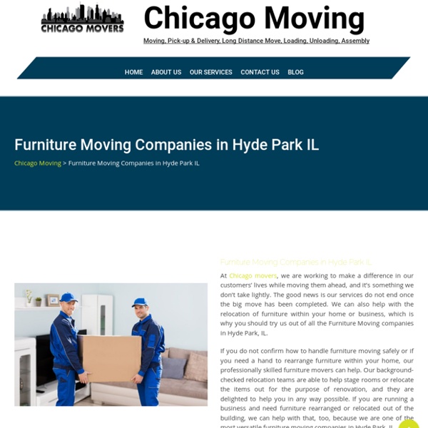 Furniture Moving Companies in Hyde Park IL