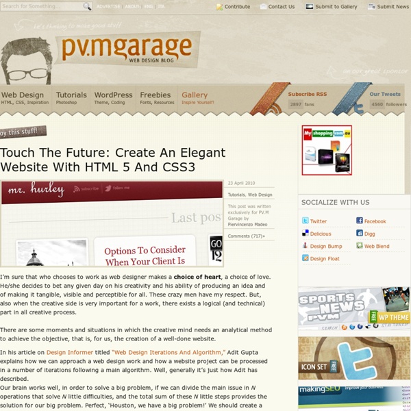 Touch The Future: Create An Elegant Website With HTML 5 And CSS3