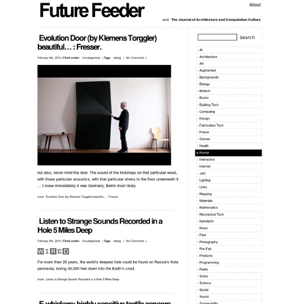 Future Feeder and Journal of Architecture & Computation Culture