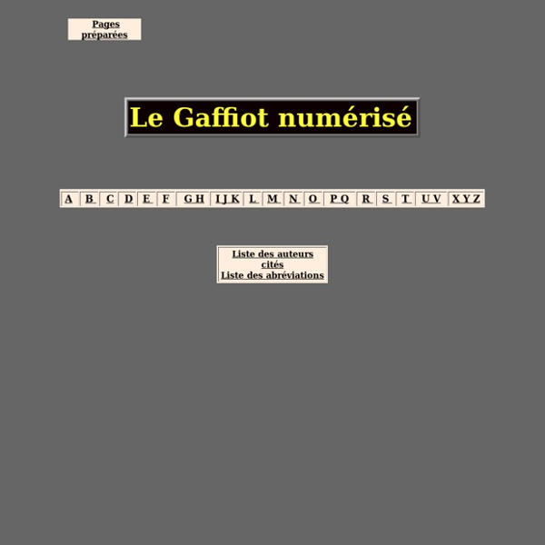 Le Gaffiot en ligne - Gérard Jeanneau
