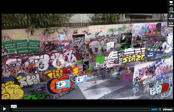 Serge Gainsbourg - animation des graffitis sur 5 ans du mur rue