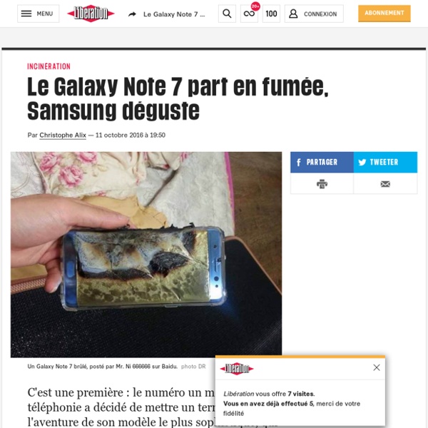 Le Galaxy Note 7 part en fumée, Samsung déguste