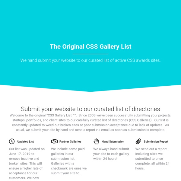 The CSS Gallery List - Submission Made Easy