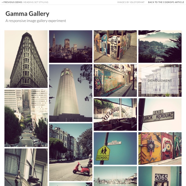 Gamma Gallery - A Responsive Image Gallery Experiment