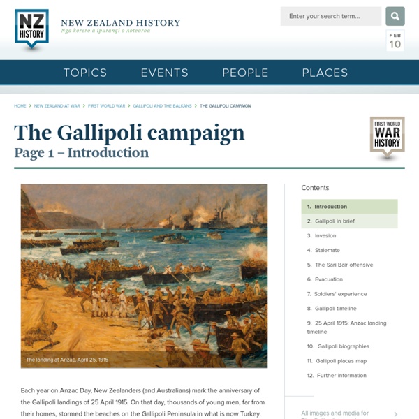 NZ History Online - The Gallipoli campaign