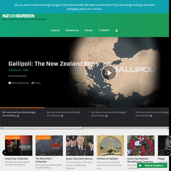 Gallipoli: The New Zealand Story - Television