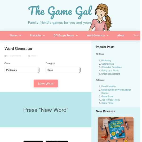 Game Word Generator - The Game Gal