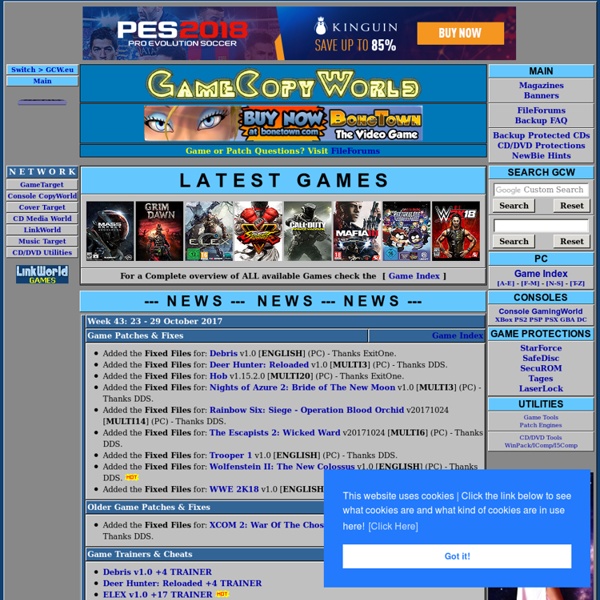 GameCopyWorld - Mirrors - No-CD, No-DVD Patches, Game Fixes, Trainers ...