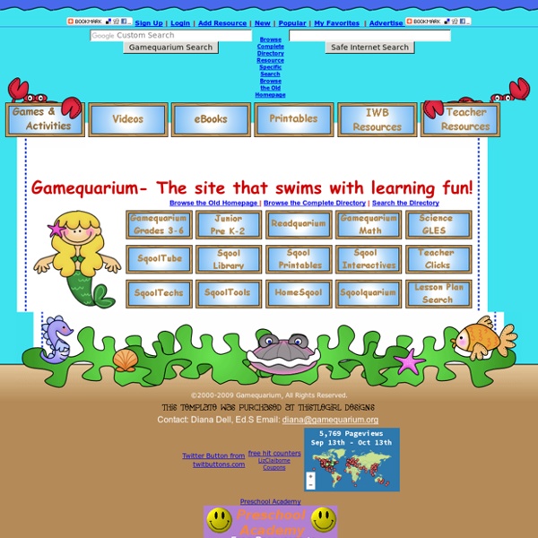 Gamequarium- The site that swims with learning fun!