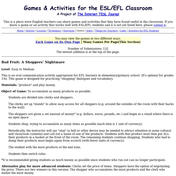 Games & Activities for the ESL/EFL Classroom