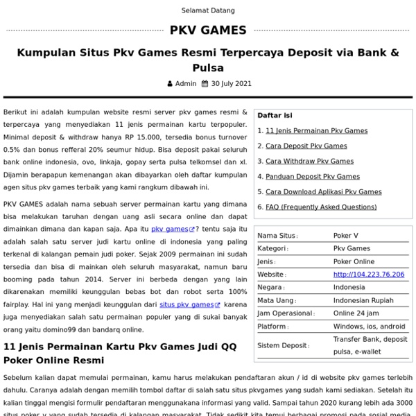 Pkv Games - Situs Judi QQ Poker Domino Online Terpercaya