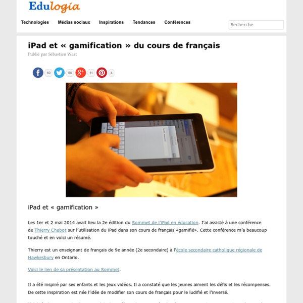 iPad et « gamification » du cours de français