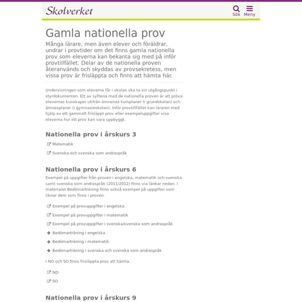 Gamla nationella prov