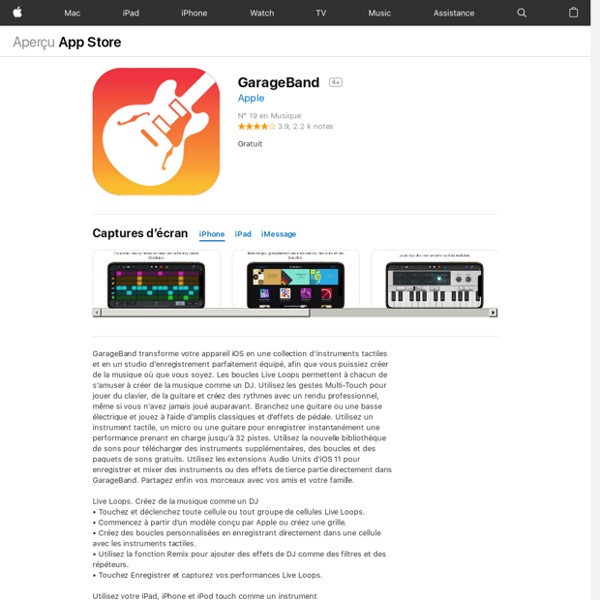 GarageBand pour iPhone, iPod touch et iPad dans l’App Store sur iTunes