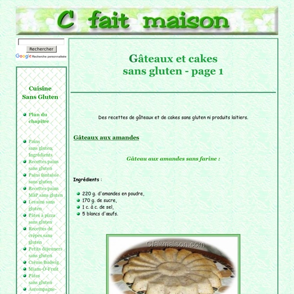 Gâteaux sans gluten et sans produit laitier