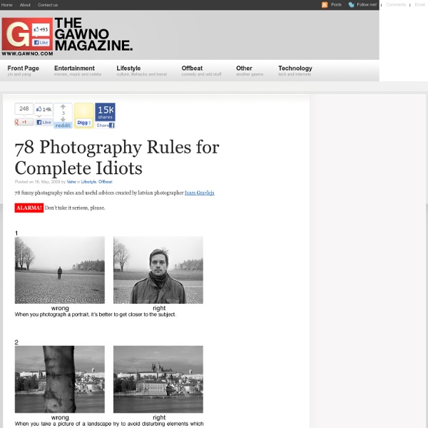 78 Photography Rules for Complete Idiots