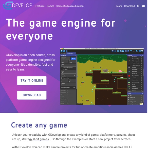 GDevelop - Crea juegos sin programar - Creador de juegos HTML5 y nativos de código abierto