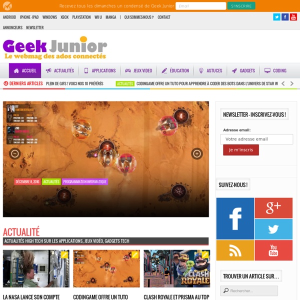 Geek Junior -Accueil