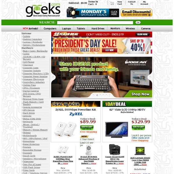 Geeks.com - Computer parts, Laptop computers, Desktop computers, Computer hardware