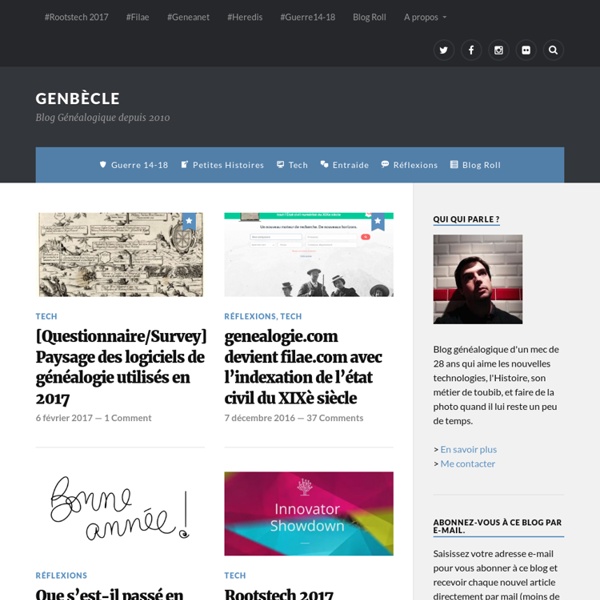 Portail et Blog de généalogie de la famille Bècle-Goubert « genbecle.org