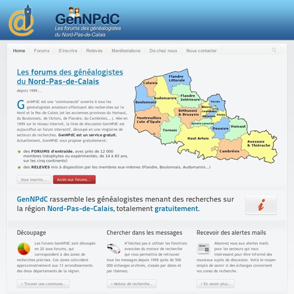 Genealogie Nord Pas de Calais GenNPdC - Les forums des généalogistes
