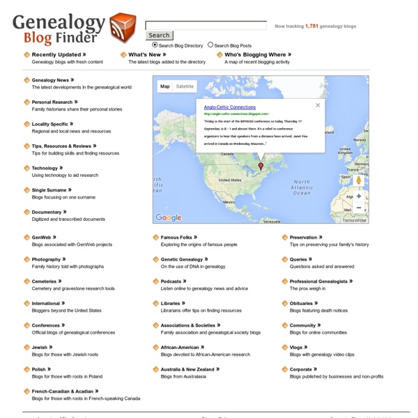 Genealogy Blog Finder