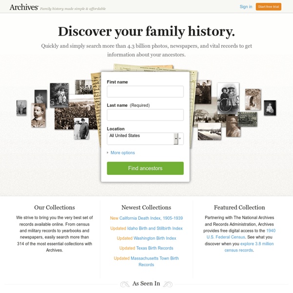 Search Family Trees & Vital Records