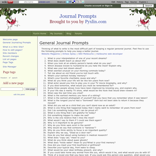 Journal Writing Ideas - Journal Prompts