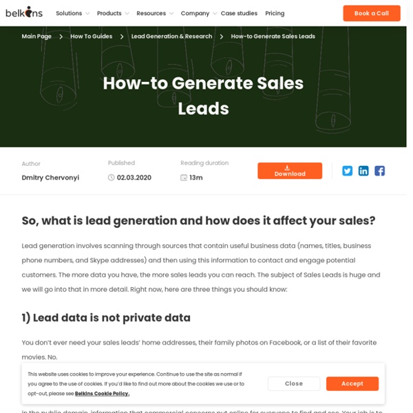 Tips On How To Generate Sales Leads