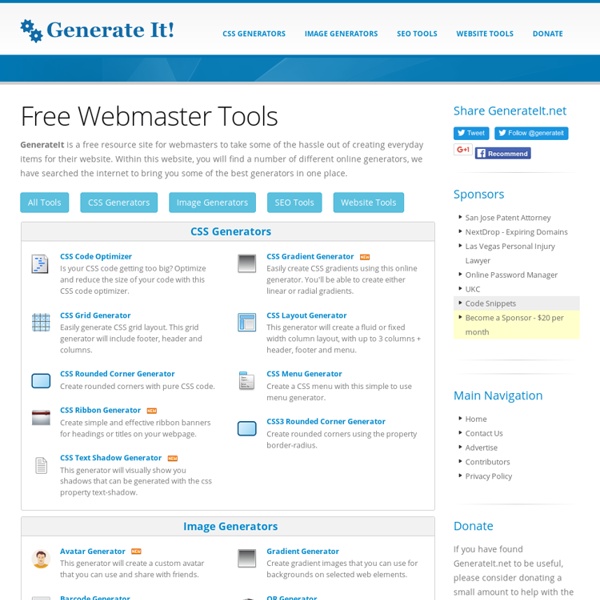 GenerateIt - Image Generators, Website Tools, CSS Generators