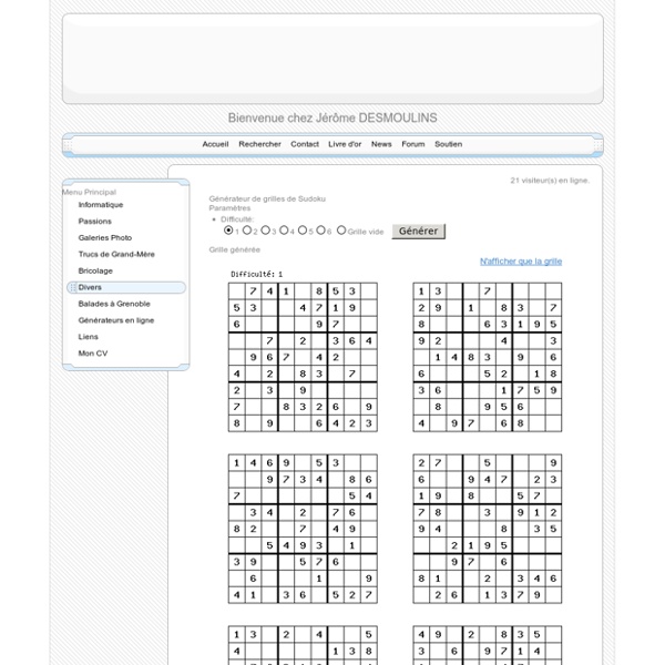 Générateur de grilles de Sudoku