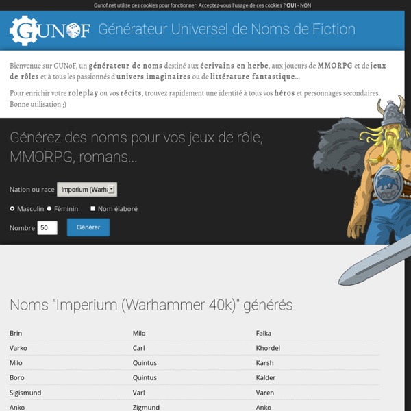 Générateur de noms fantastiques