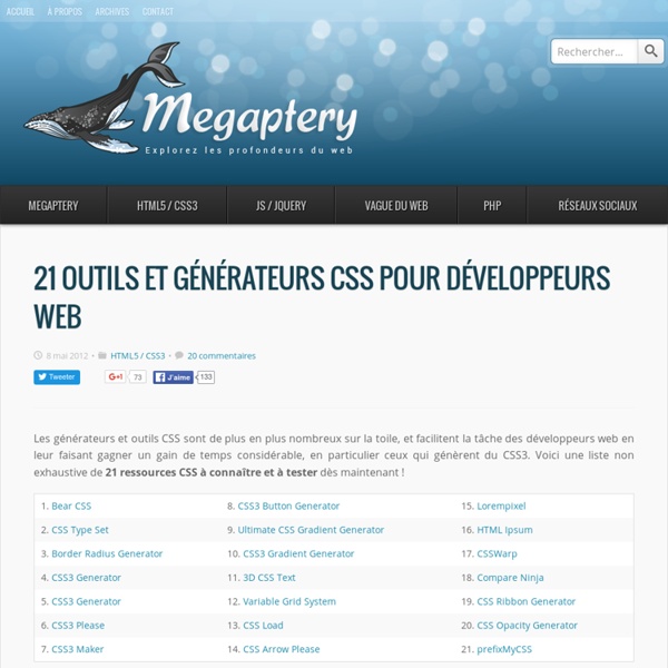 21 outils et générateurs CSS pour développeurs web