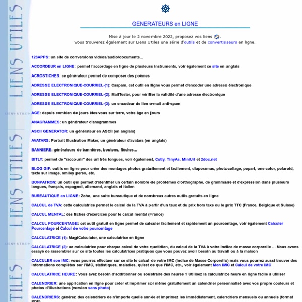 Generateurs En Ligne Pearltrees
