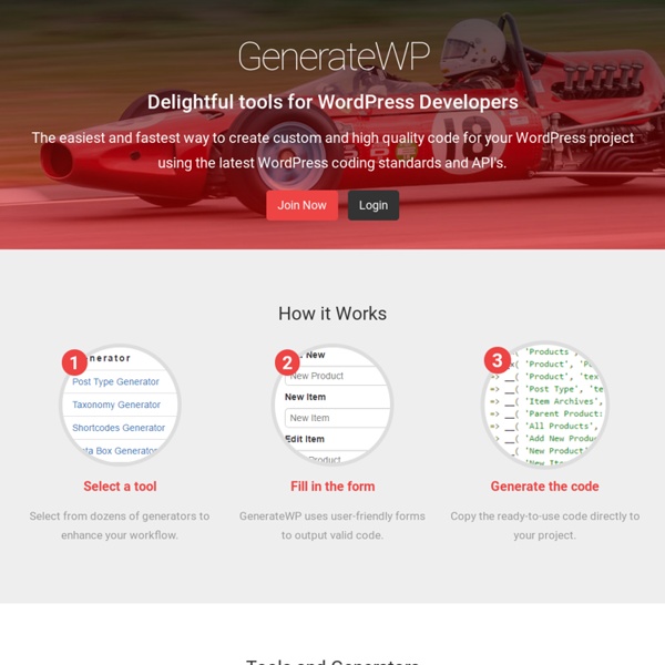 GenerateWP » User friendly tools for WordPress developers