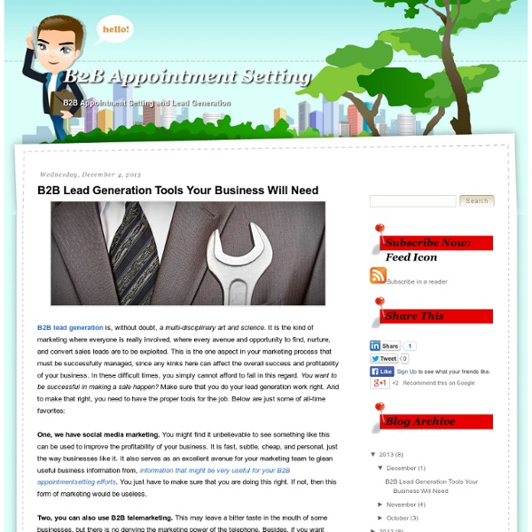 B2B Lead Generation Tools Your Business Will Need