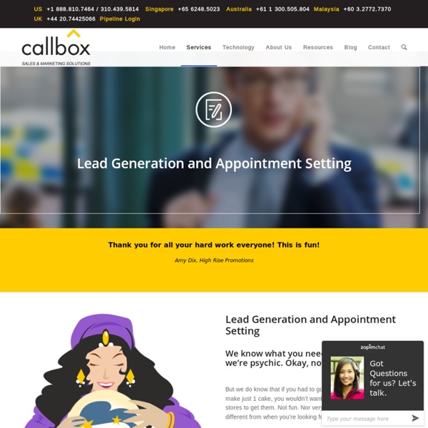 Lead Generation and Appointment Setting - callbox.com.sg - B2B Lead Generation and Appointment Setting