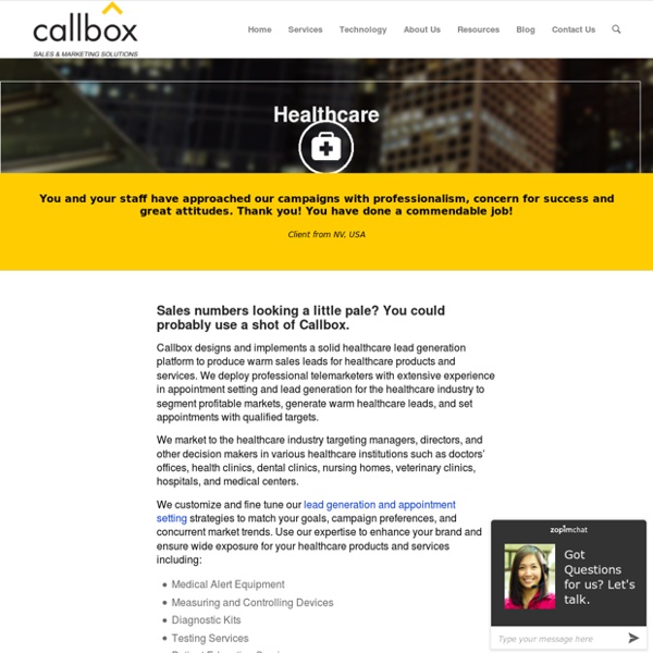 Lead Generation for Healthcare Product and Services - Healthcare Leads - Callbox