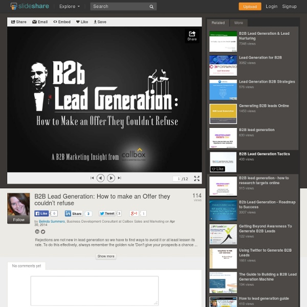 B2B Lead Generation: How to make an Offer they couldn’t refuse