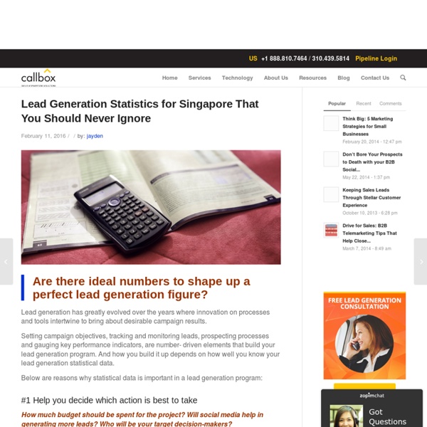 Lead Generation Statistics for Singapore That You Should Never Ignore