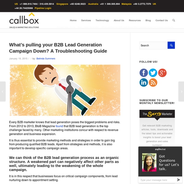 What’s pulling your B2B Lead Generation Campaign Down? A Troubleshooting Guide