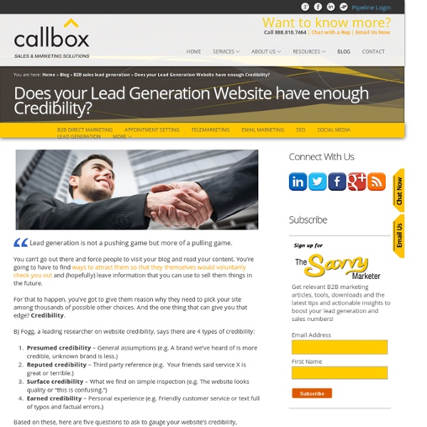 Does your Lead Generation Website have enough Credibility